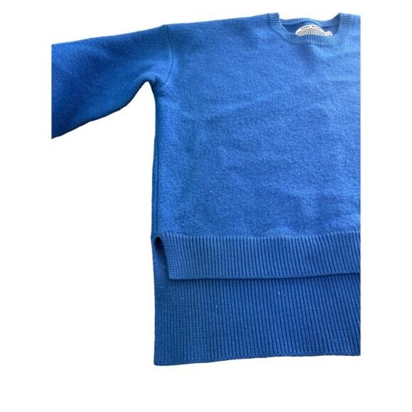 Tory Sport Womens Pullover Crewneck Sweater Rib Trim Knit Blue High Low Medium - Picture 4 of 16